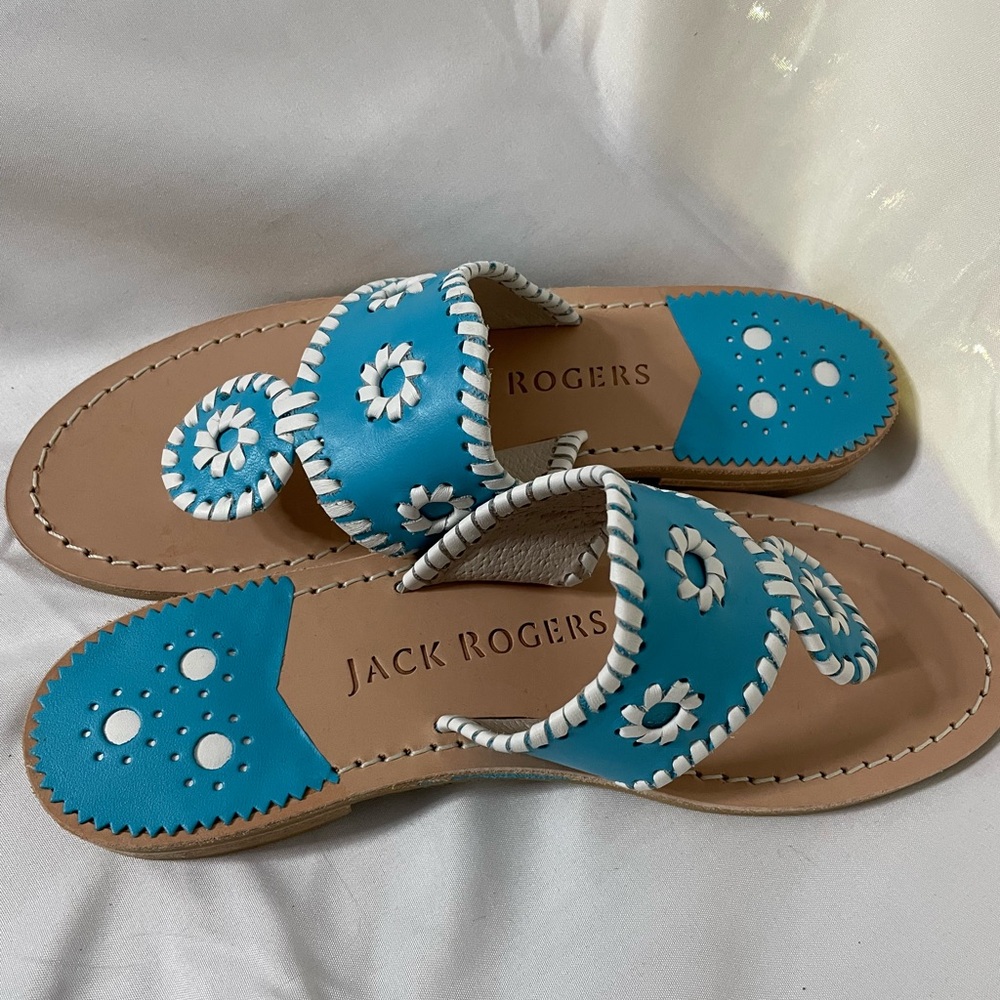 Jack Rogers Women's Blue and White Sandals